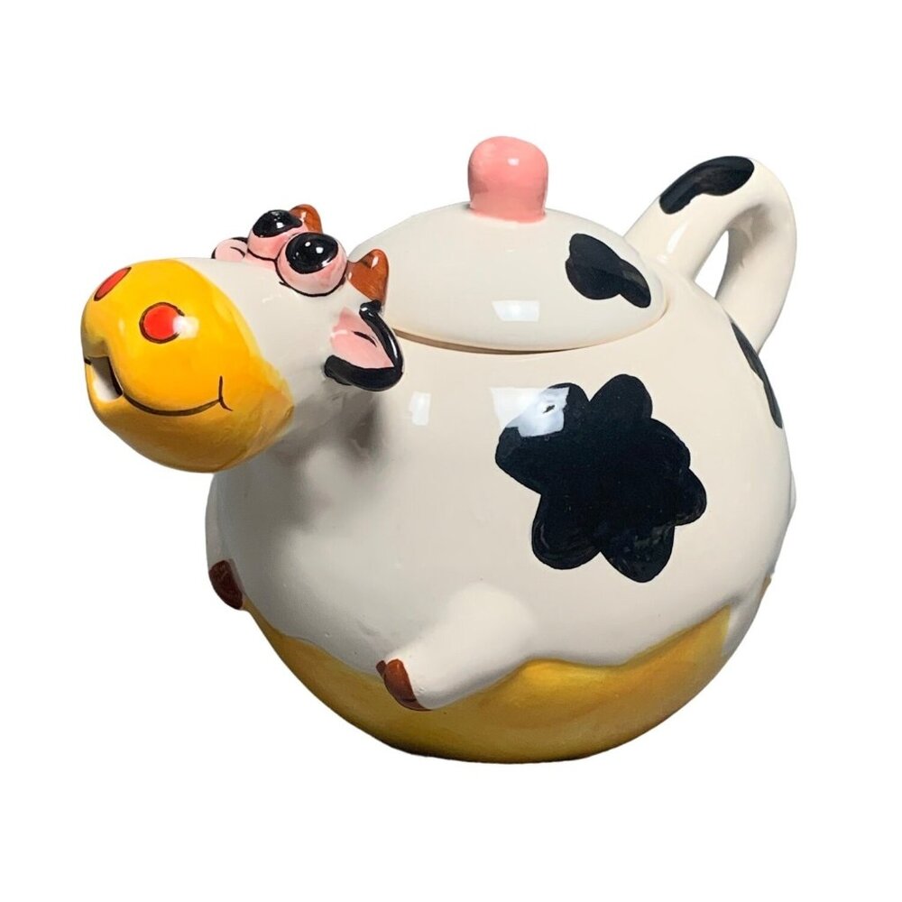 Rafaello Italy Style Cow Shaped Ceramic Teapot with Lid